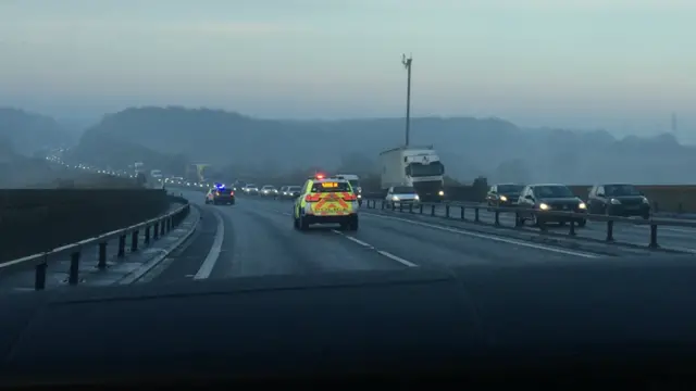 Traffic on Orwell Bridge