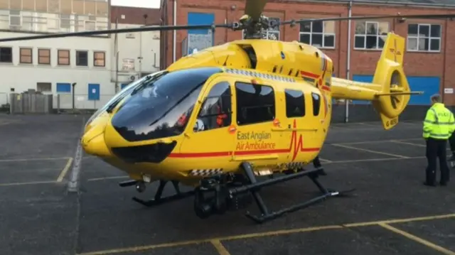 Air ambulance landed near the school