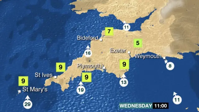 Wednesday weather map