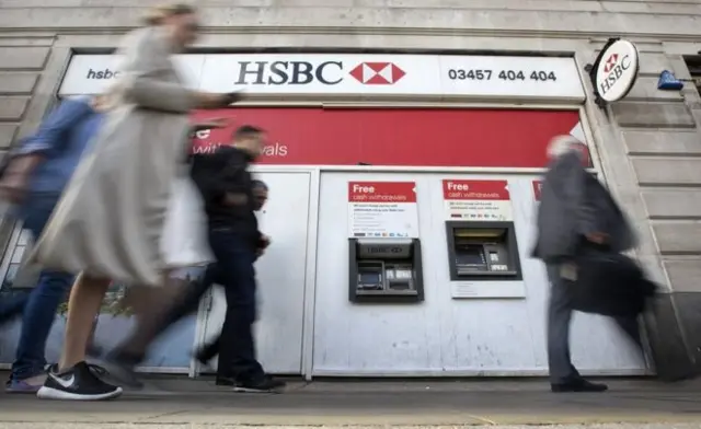 HSBC branch with people passing