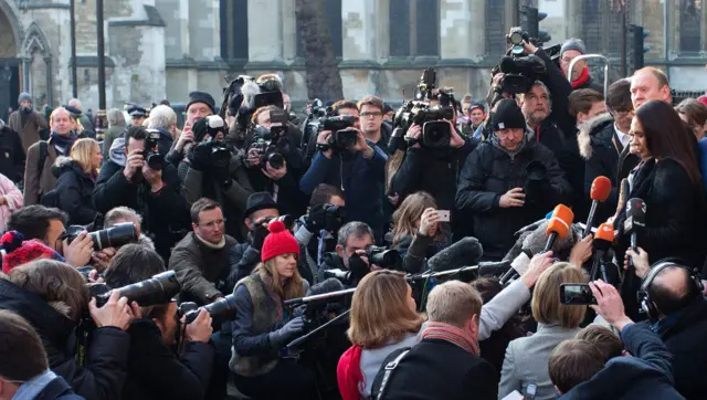 Gina Miller media scrum