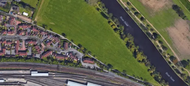 overhead image of site