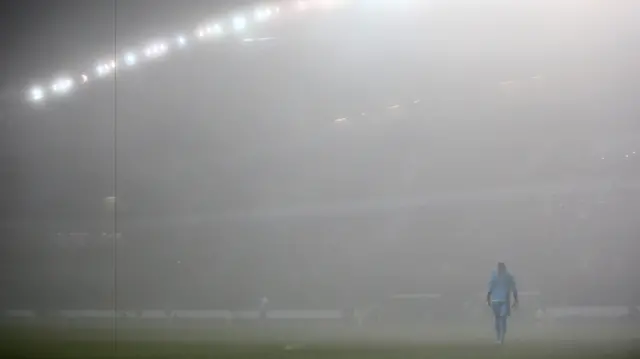 Fog at the Madejski Stadium