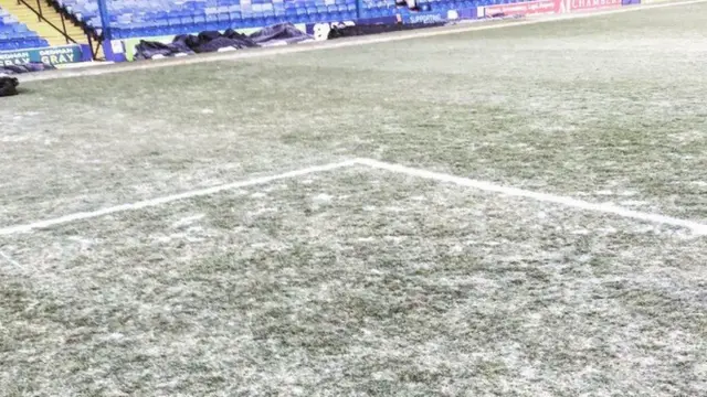 Southend United's frozen pitch