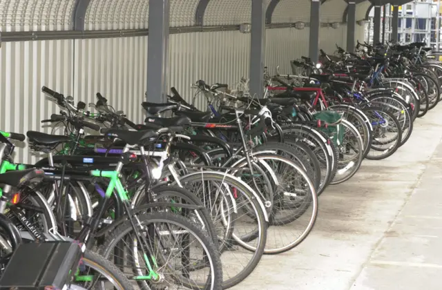 Cycles in bike shed