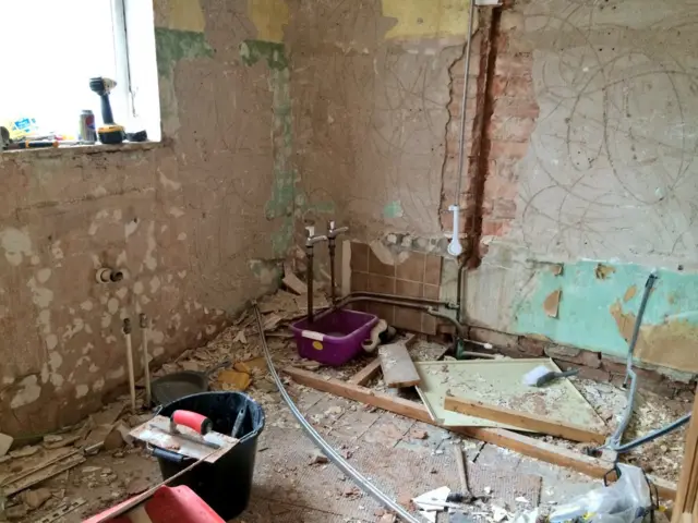 Gutted bathroom