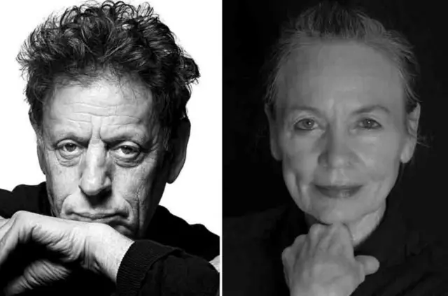 Phillip Glass (left) and Laurie Anderson (right)