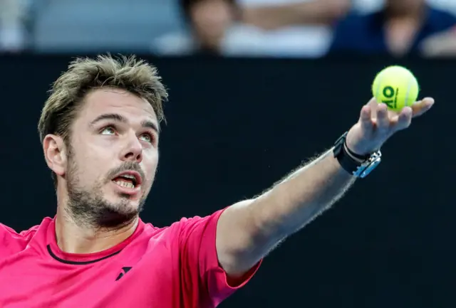 Stan Wawrinka serves