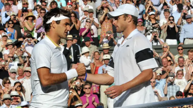 Roger Federer and Andy Roddick