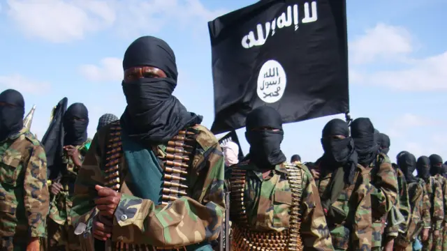 Al-Shabab fighters pictured in Somalia in 2012