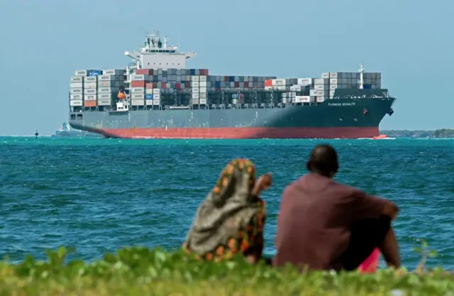 Ship off Dar es Salaam, Tanzania