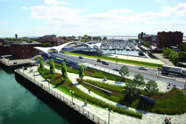 Plans of bridge over A64