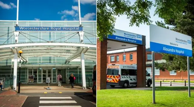 Worcestershire Royal Hospital and Alexandra Hospital. Redditch