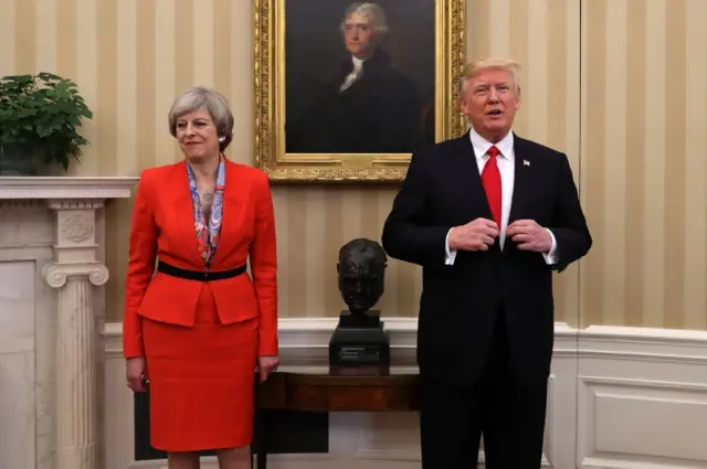 Theresa May and Donald Trump