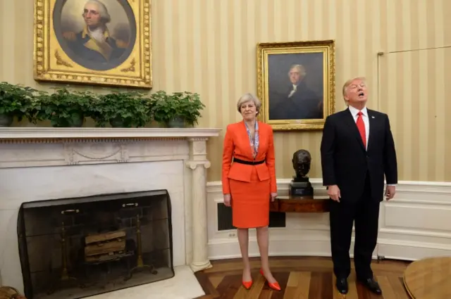 Theresa May and Donald Trump