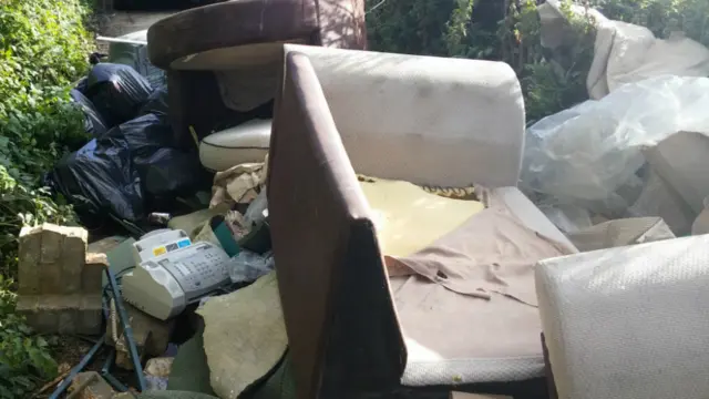 One of the sites of the fly-tipping