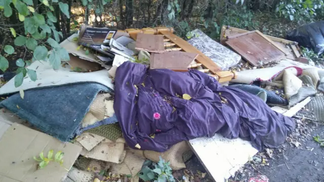 One of the sites of the fly-tipping incidents