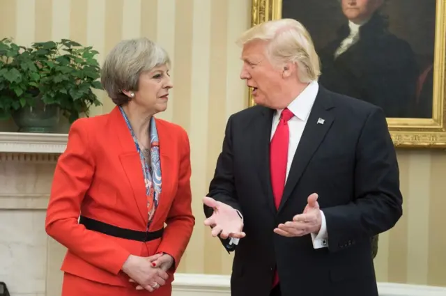 Theresa May and Donald Trump