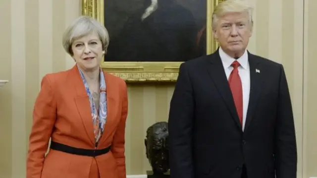 Theresa May and Donald Trump