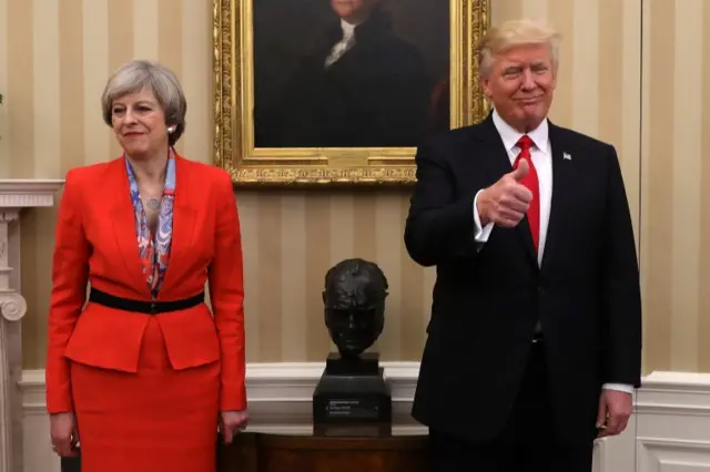 Theresa May and Donald Trump