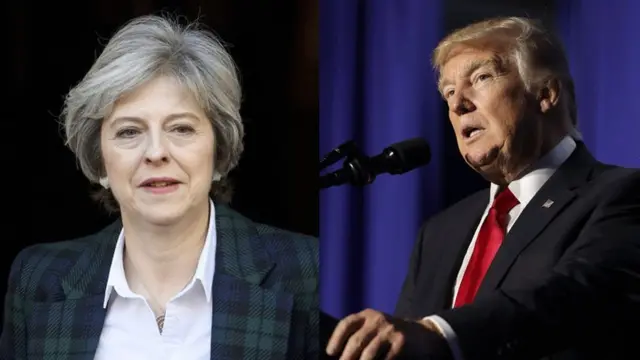 Theresa May and Donald Trump