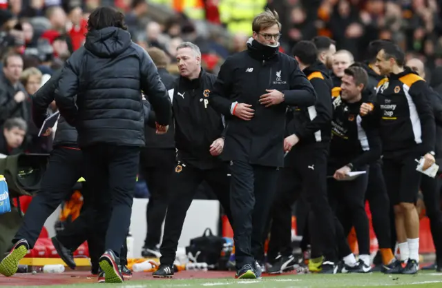 Wolves' staff celebrate