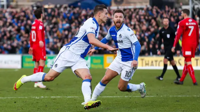 Billy Bodin scores for Bristol Rovers