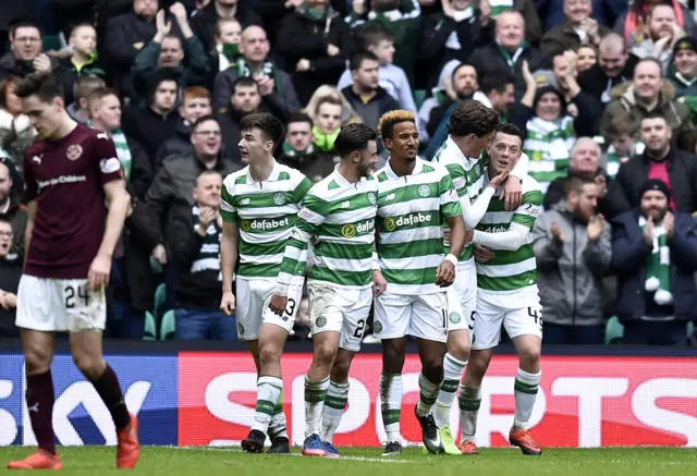 Celtic celebrate Scott Sinclair's goal