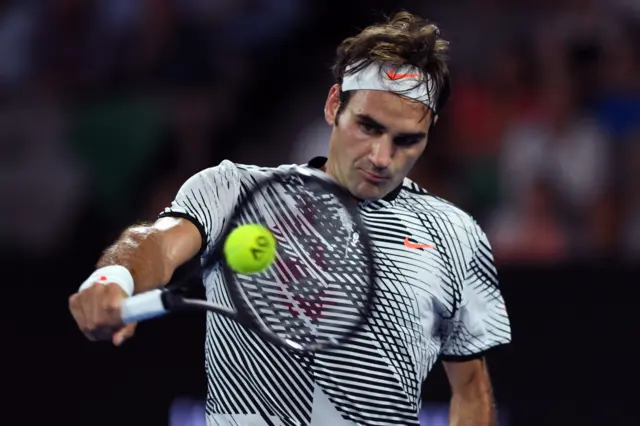 Federer in action