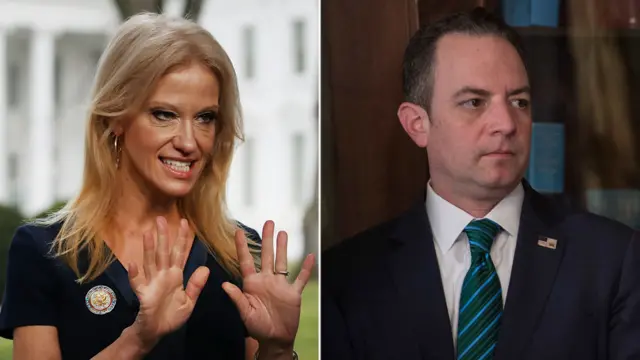 Kellyanne Conway (L) and Reince Priebus