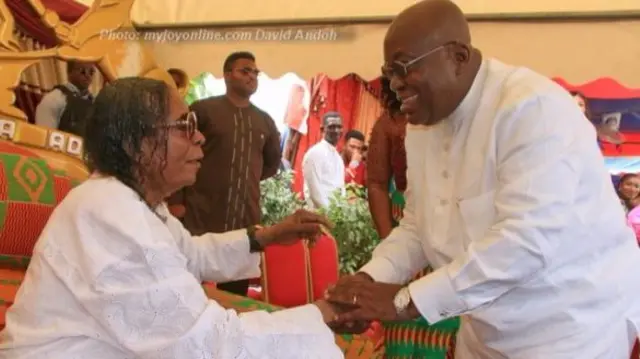 Mr Sarfo shakes hands with Ghana's president-elect.