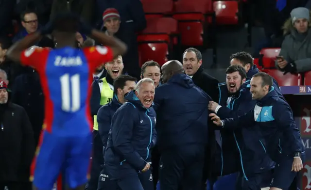 Paul Clement and caretaker manager Alan Curtis celebrate