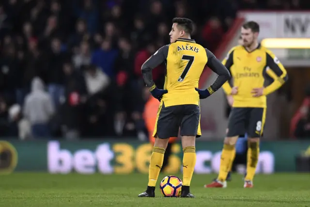 Alexis Sanchez and Aaron Ramsey look dejected