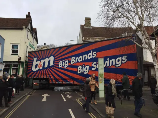 Lorry stuck