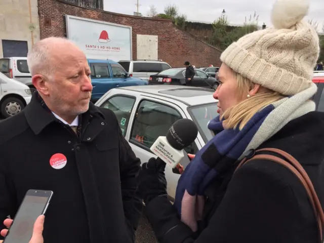 Andy McDonald speaking to Shelley Phelps