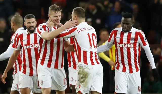 Ryan Shawcross celebrates