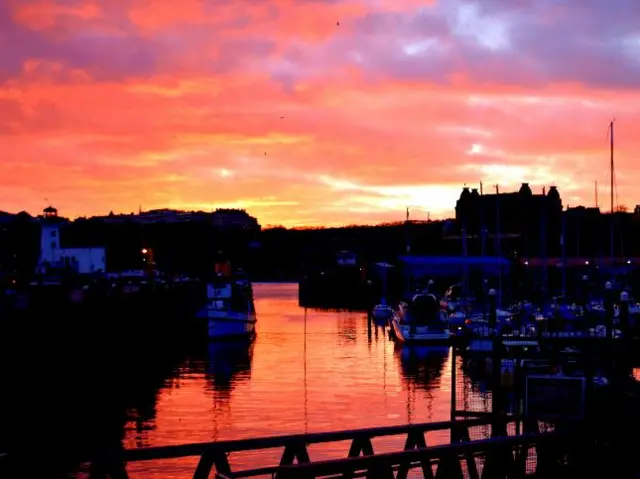 Sunset over Scarborough Harbour