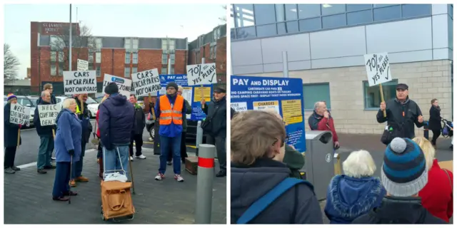 Protesters in Grimsby