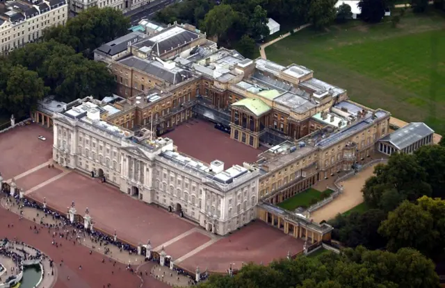 Aerial view of Buckingham Palace