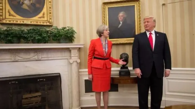 Theresa May and Donald Trump