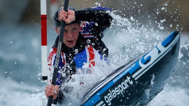 Joe Clarke training in kayak