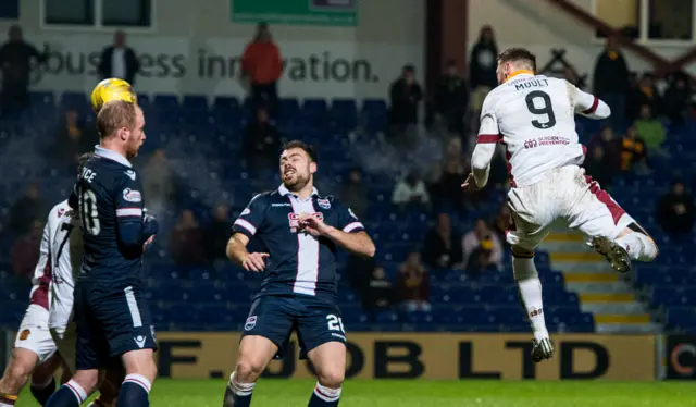 Louis Moult heads in the winner for Motherwell