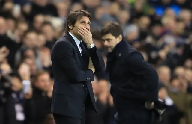 Antonio Conte and Tottenham manager Mauricio Pochettino