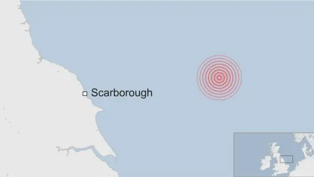 Map showing location of earthquake