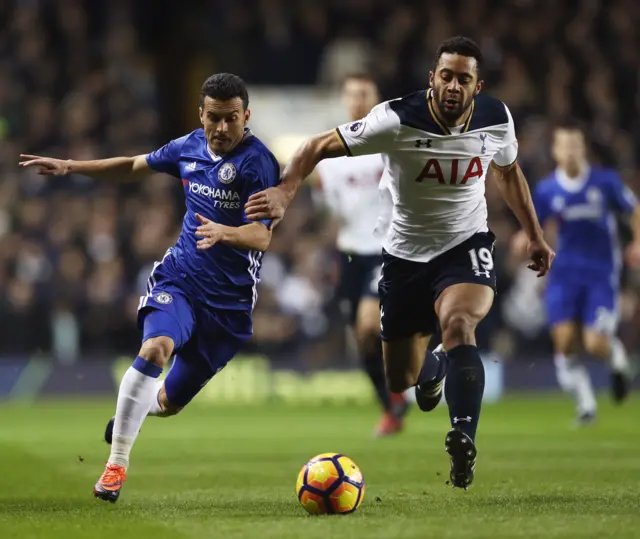 Mousa Dembele runs for the ball