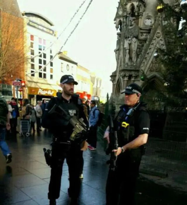 Armed officers in Leicester