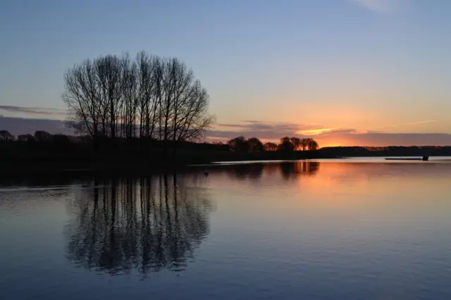 Whitwell Creek on Rutland Water at dawn/sunrise this morning