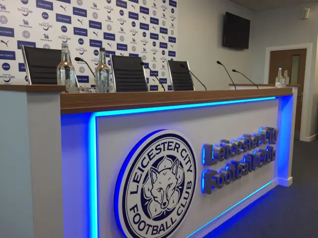 Press desk at Leicester City