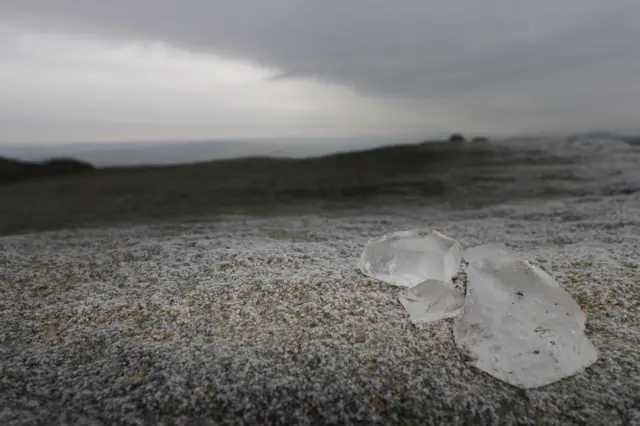 Ice on Stanage Edge