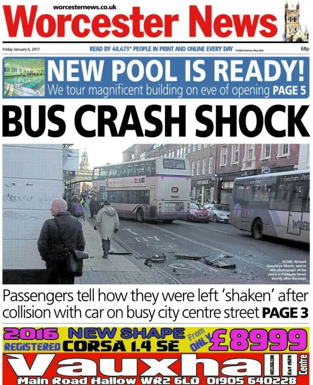 Worcester News front page